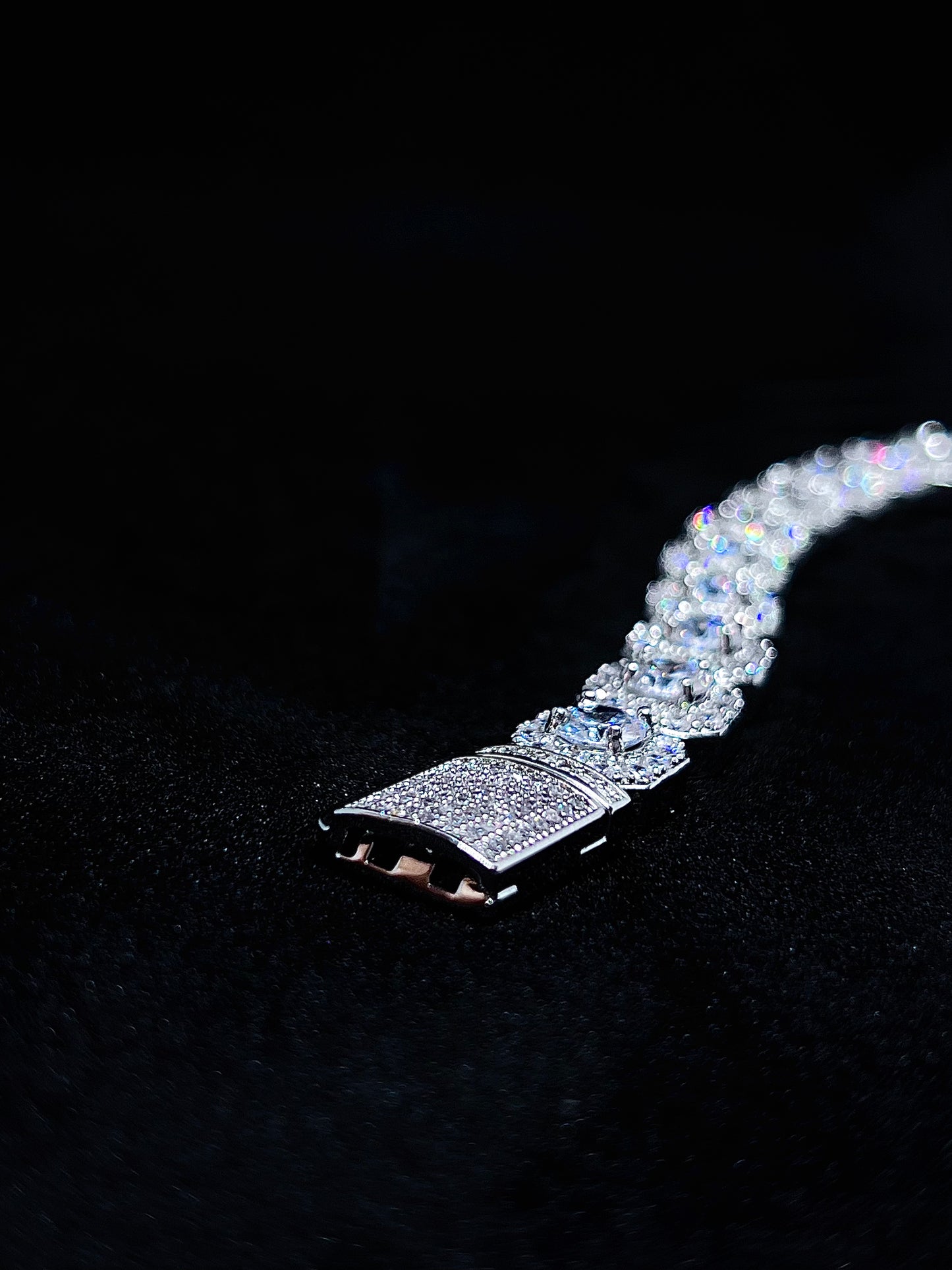 10mm Clustered Tennis Bracelet - 18k white gold